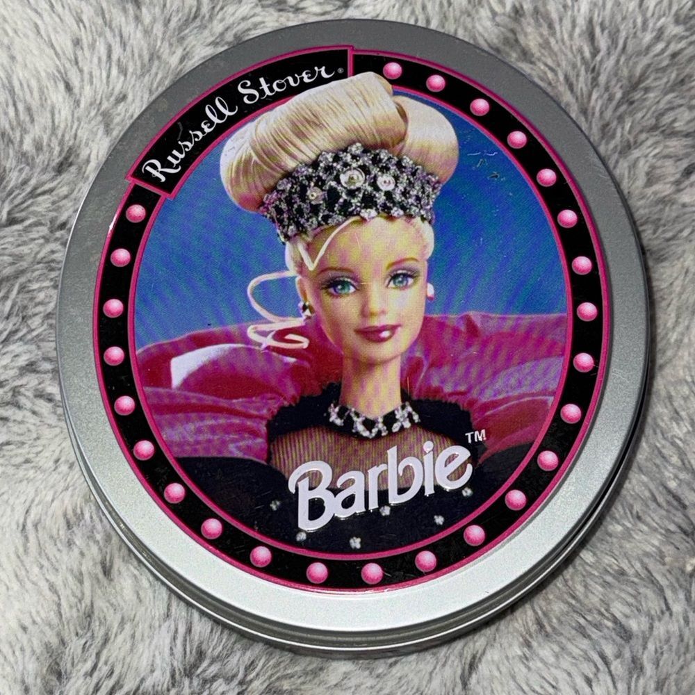 1998 Russell Stover Happy Holidays Barbie collectible tin